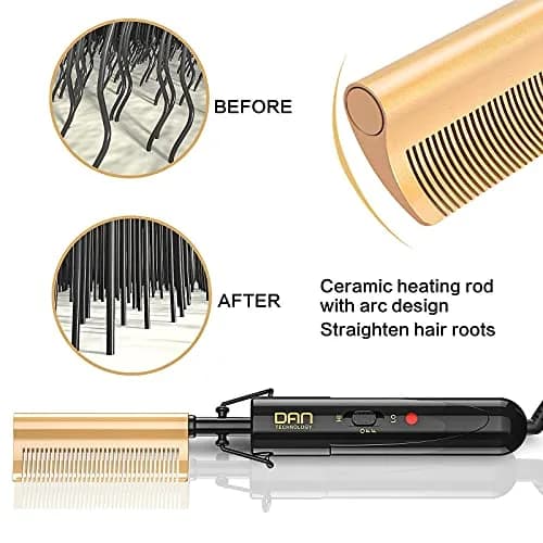 DAN Technology Curved Ceramic Hair Straightener and Heat Press Comb 11mm (0.43 inches) | Dual Voltage for All Hair Types thumbnail 3