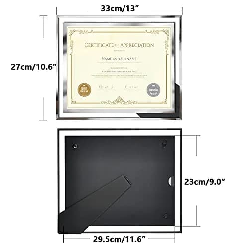 SESEAT 8.5 x 11 Certificate Document Frame Set of 4 | Elegant Glass Beveled Edges for Diplomas & Certificates thumbnail 2