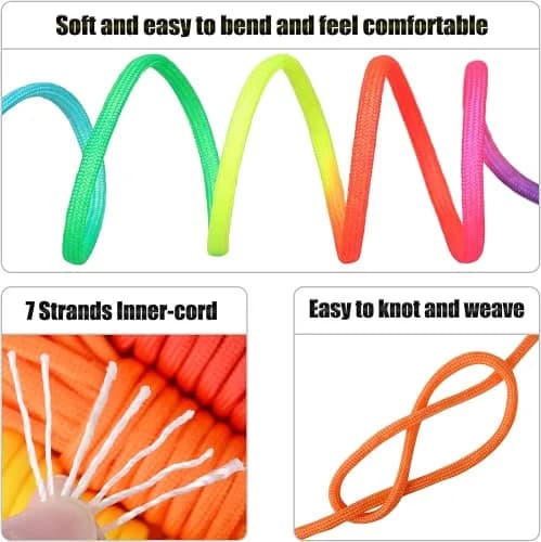 MONOBIN Paracord Kit 36 Colors | 550 lb Type III Nylon Rope for Crafts & Outdoor Use thumbnail 5