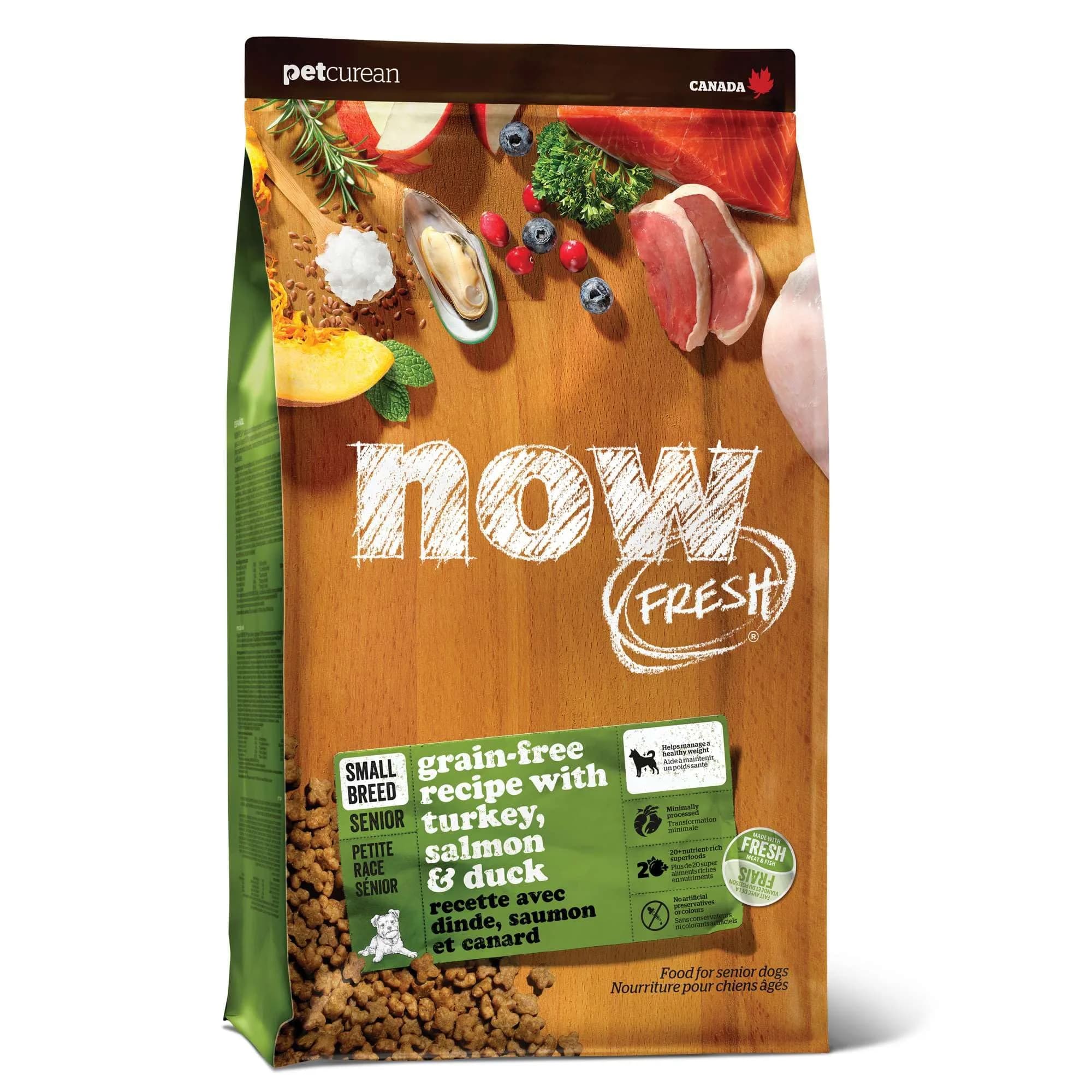 Now Fresh Small Breed Senior Dry Dog Food, Turkey, Salmon & Duck, 3.5 lb | Supports Joint & Digestion - main product image