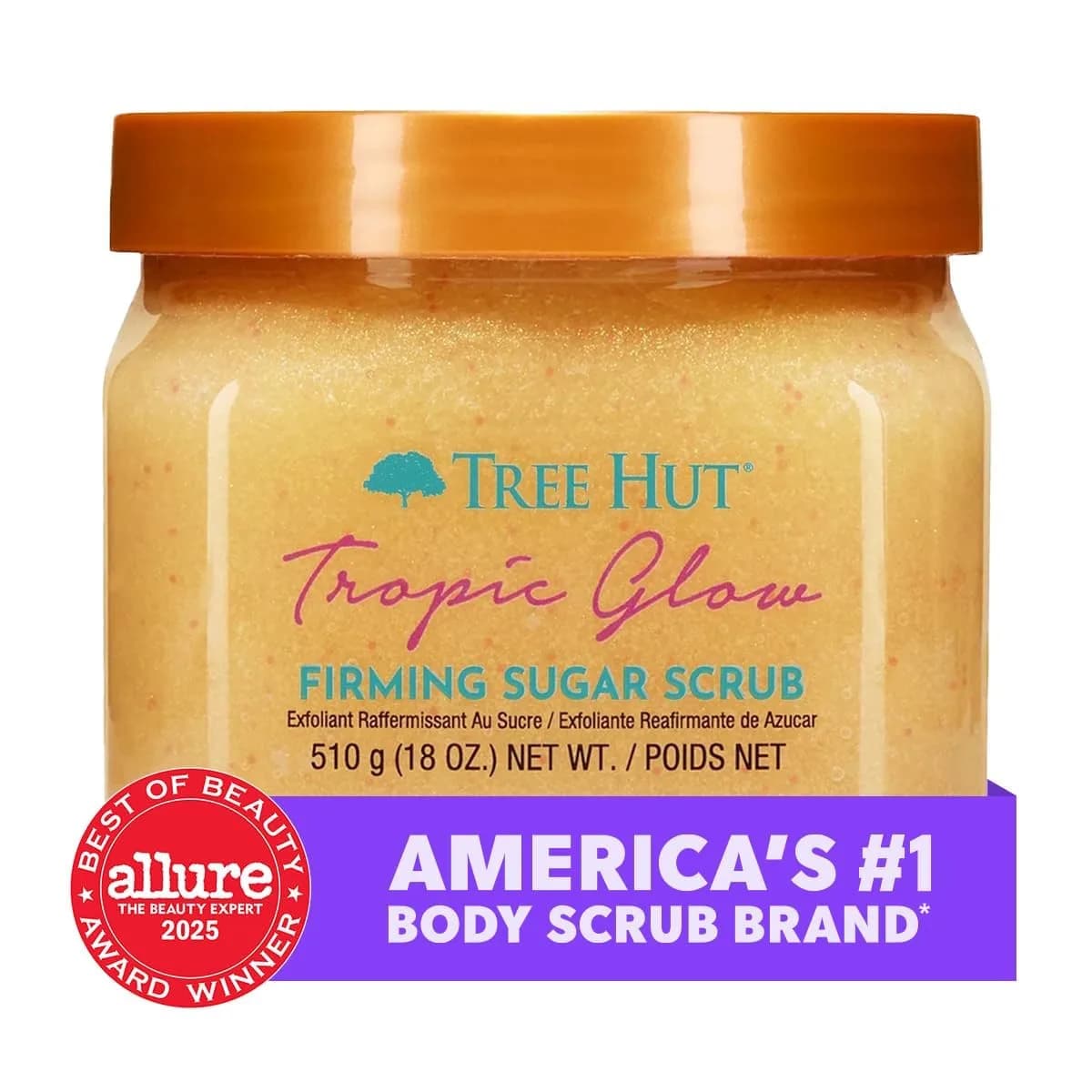 Tree Hut Tropic Glow Sugar Body Scrub with Shea Butter, 510g (18 oz) | Exfoliating & Hydrating for Smooth Skin