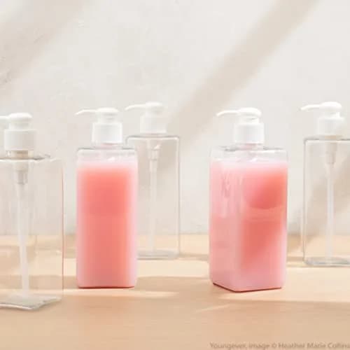 Youngever White 5 Pack 473ml (16 oz) Square Plastic Pump Bottles | Refillable for Lotions, Shampoos & More thumbnail 2
