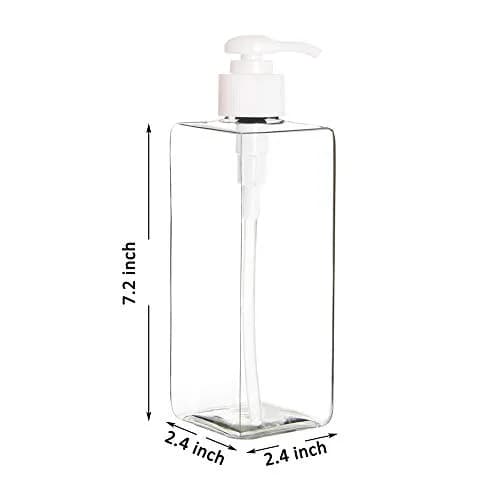 Youngever White 5 Pack 473ml (16 oz) Square Plastic Pump Bottles | Refillable for Lotions, Shampoos & More thumbnail 3