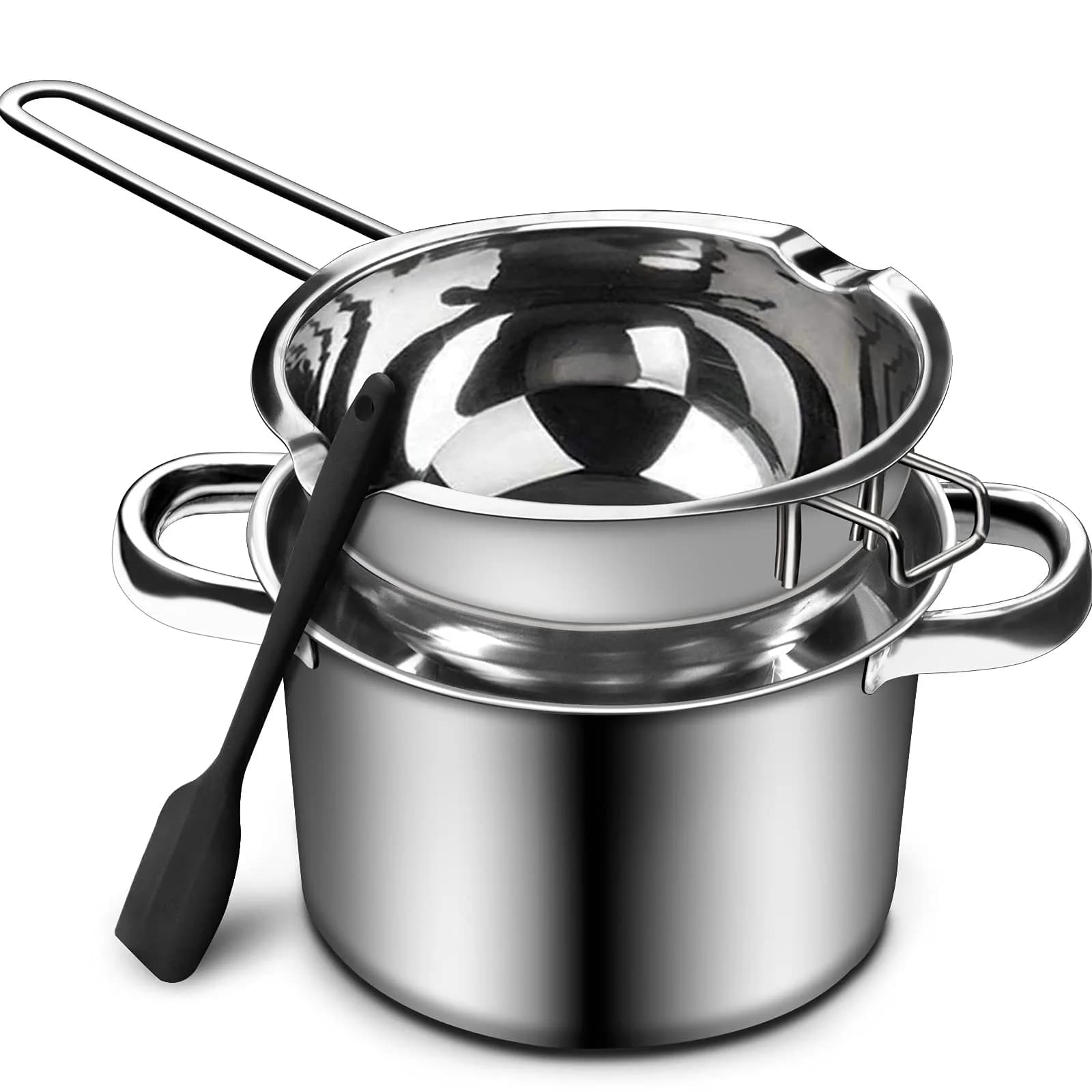 Marsheepy 1200ml Chocolate Melting Pot with 2800ml Stainless Steel Pot | Rust-Proof 304 Steel, Dishwasher Safe — 1000 ml