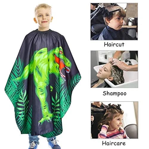 PAMAID Kids Haircut Cape Waterproof Barber Cape Cover, Dinosaur Print 120cm x 100cm | Protects Clothes from Hair & Styling Products thumbnail 5