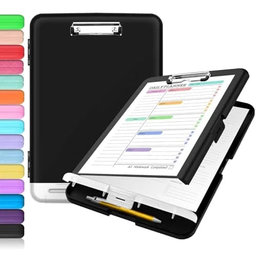 Sooez Clipboard with Storage 37cm (14.5in) | Holds 200+ Sheets, Pen Holder, Black thumbnail 1