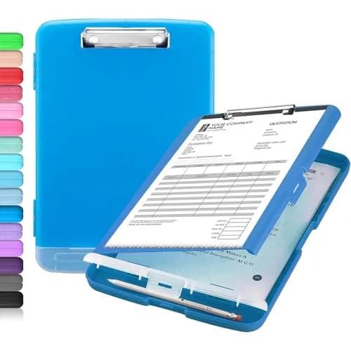 Sooez Storage Clipboard with Pen Holder 25.4cm x 36.8cm (10" x 14.5") | Sturdy Plastic Organizer for School & Office thumbnail 1