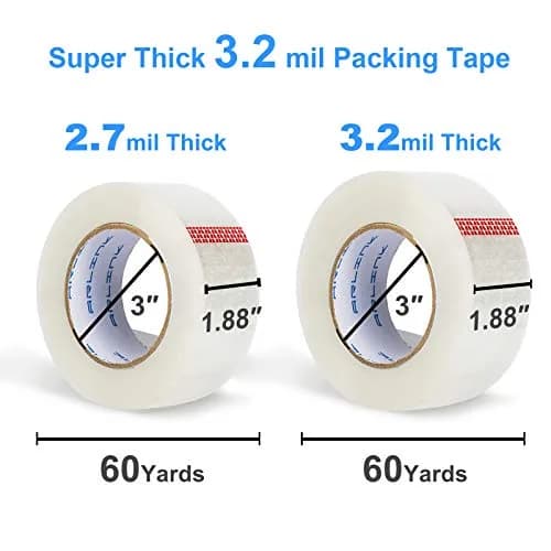 JARLINK Clear Packing Tape 18 Rolls | 55m (60 yd) x 48mm (1.88") x 3.2mil Thick | Heavy Duty BOPP Acrylic Adhesive for Shipping & Sealing thumbnail 2