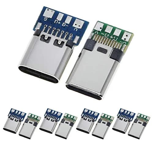 ANMBEST 10PCS USB 3.1 Type C Connector 24 Pins Male Female Plug Socket | 5Gbps Data Transfer & 3A Charging thumbnail 1