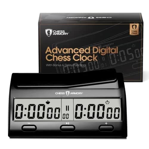 Chess Armory Advanced Digital Chess Clock Timer with Bonus Time Features | Portable Tournament Timer for 2 Player Games thumbnail 1