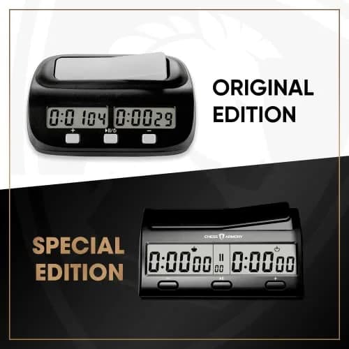 Chess Armory Advanced Digital Chess Clock Timer with Bonus Time Features | Portable Tournament Timer for 2 Player Games thumbnail 6