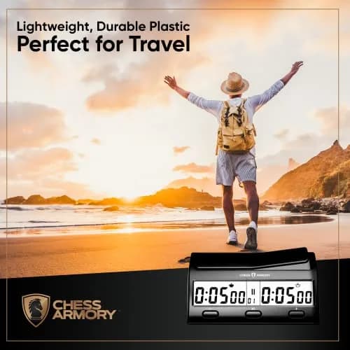 Chess Armory Advanced Digital Chess Clock Timer with Bonus Time Features | Portable Tournament Timer for 2 Player Games thumbnail 3
