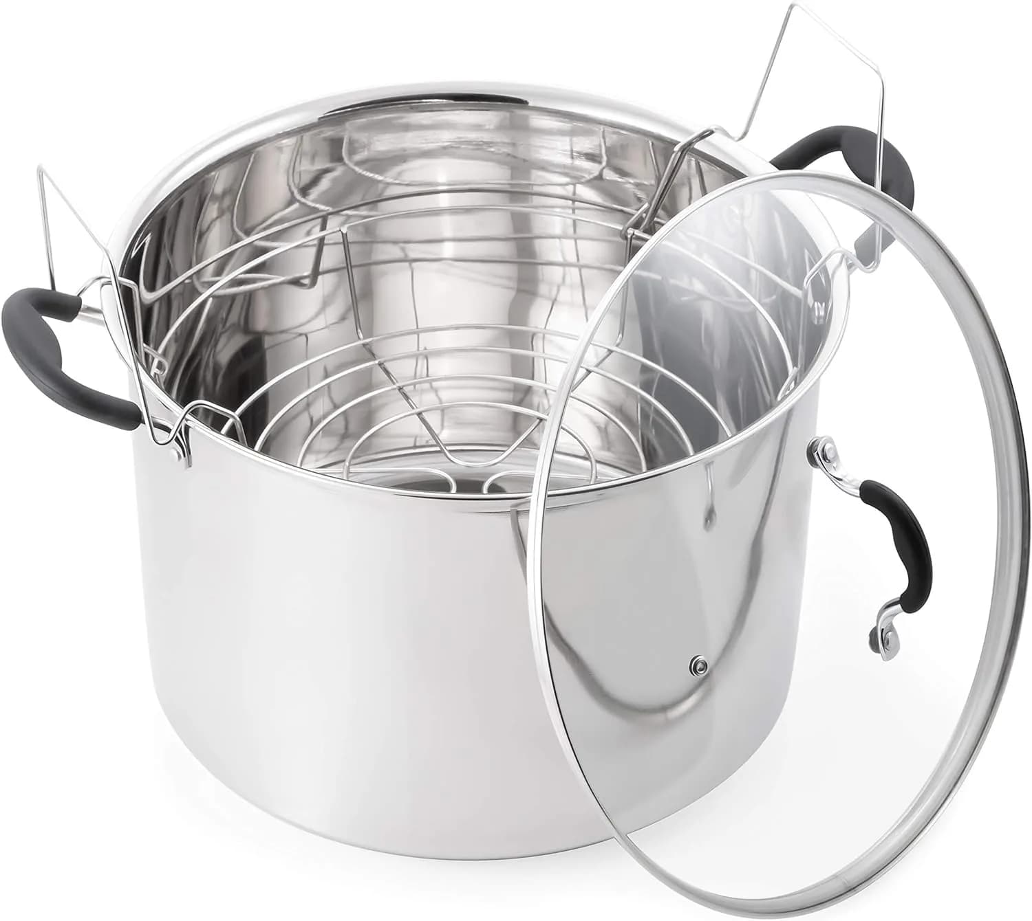 McSunley 21.5Qt Induction Stainless Steel Water Bath Canner | Heavy-Duty, Versatile & Compatible with All Cooktops