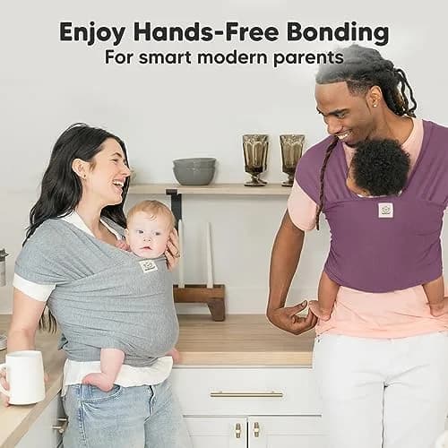 KeaBabies Original Baby Wrap Carrier Dark Mauve | Ergonomic, IHDI Certified, Breathable Fabric for Newborns to Toddlers thumbnail 8