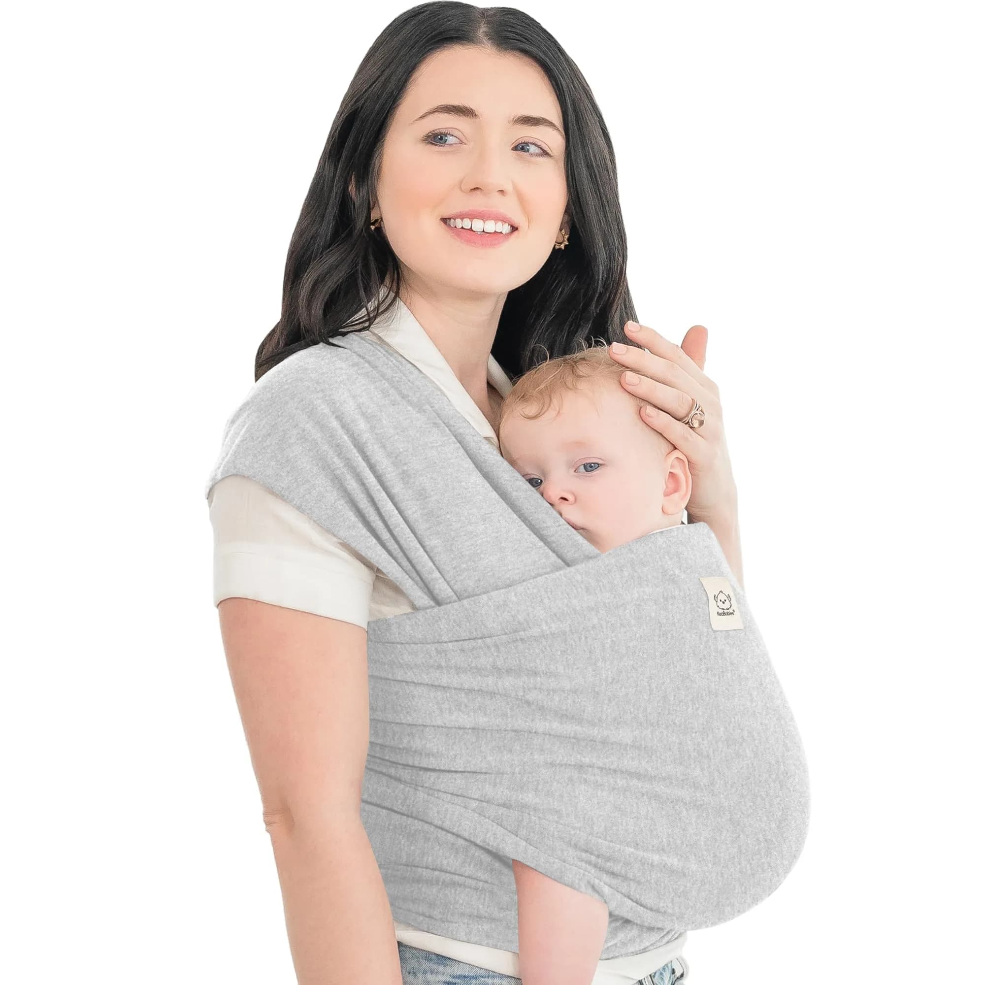 KeaBabies Original Baby Wrap Carrier Light Heather | Ergonomic Hip-Healthy Sling for Newborns to Toddlers (0.5 kg / 1.1 lb)