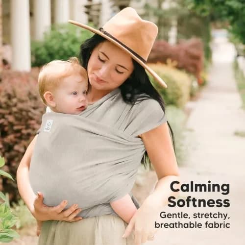 KeaBabies Original Baby Wrap Carrier Stone Gray | Ergonomic, IHDI Certified, Breathable Fabric for Newborns to Toddlers thumbnail 3