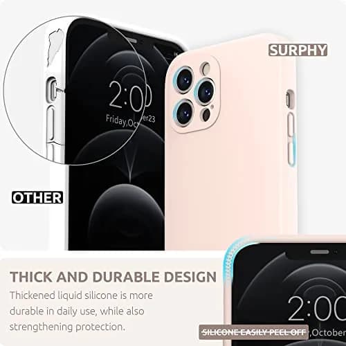 SURPHY Liquid Silicone Case for iPhone 12 Pro Max (6.7 inches) | Camera Protection, Microfiber Lining thumbnail 3