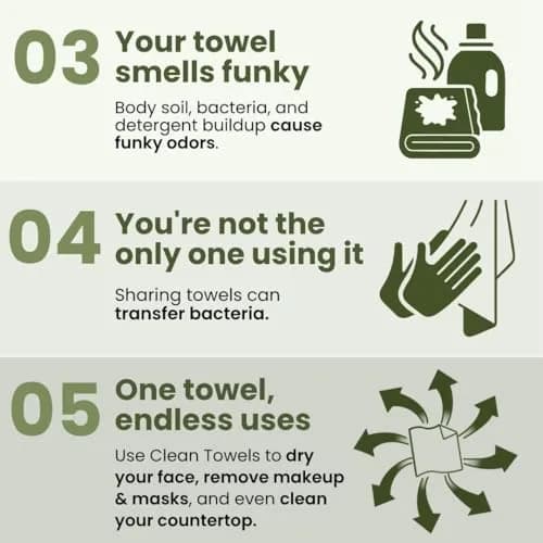 Clean Skin Club Clean Towels XL Bamboo Viscose Face Towels 50 Count | USDA Biobased Dry Wipes thumbnail 7