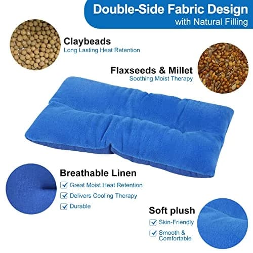 Atsuwell Microwave Heating Pad 6 x 11 Inch Blue | Soothing Moist Heat for Cramps & Joint Relief thumbnail 4