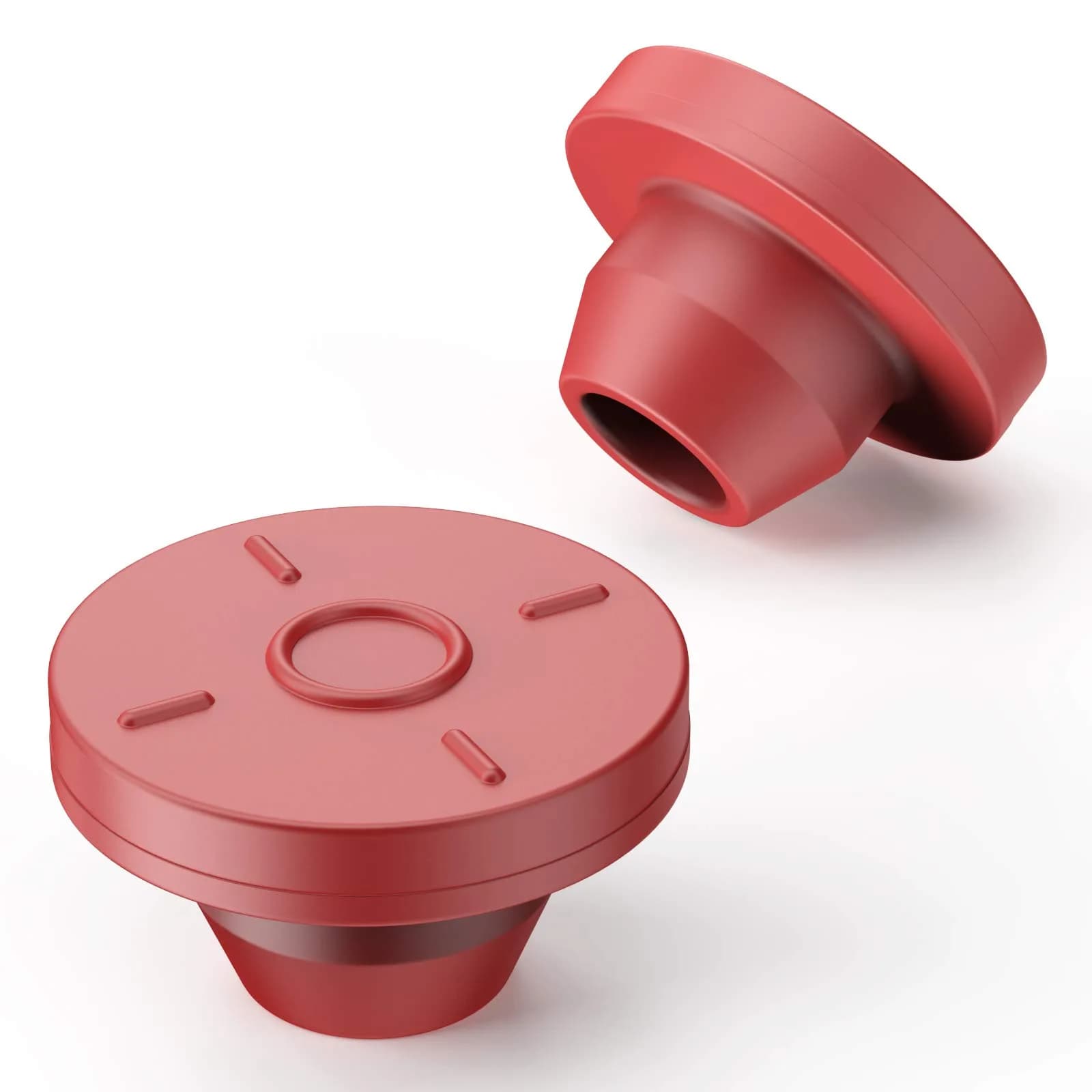 Biomed Solutions 13mm Self Healing Injection Ports Vials Rubber Stoppers 100pcs | Reusable Mason Jar & Bottle Seal — 13mm Red(100pcs)