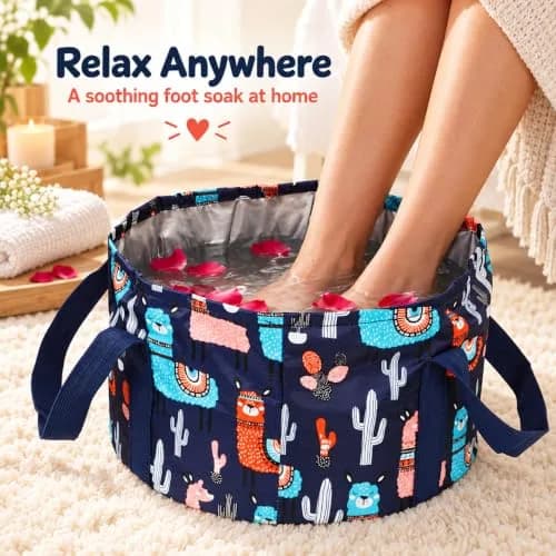 Saiveina Collapsible Foot Bath Basin for Soaking Feet | Portable & Space-Saving Design thumbnail 5