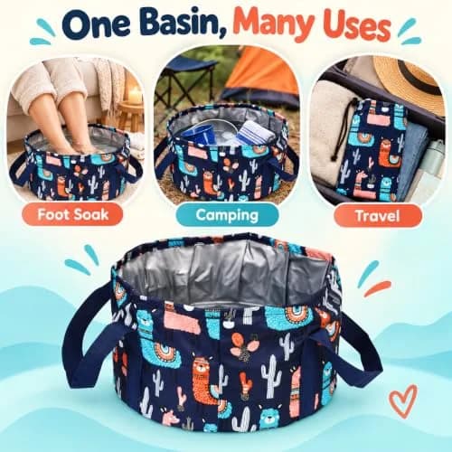Saiveina Collapsible Foot Bath Basin for Soaking Feet | Portable & Space-Saving Design thumbnail 7