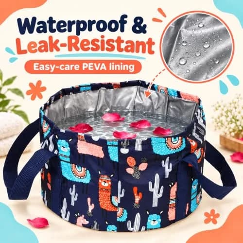 Saiveina Collapsible Foot Bath Basin for Soaking Feet | Portable & Space-Saving Design thumbnail 2