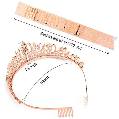 COCIDE Birthday Sash & Tiara Set - Rhinestone Tiara & Silver Glitter Sash | Women's Birth Party Decoration Kit thumbnail 7
