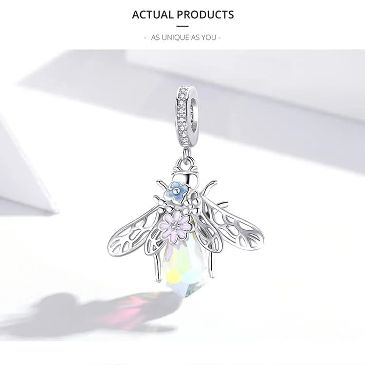 MEETCCY 925 Sterling Silver Bee Charm 28mm (0.92in) | Genuine Antique Finish for Pandora Bracelets thumbnail 10