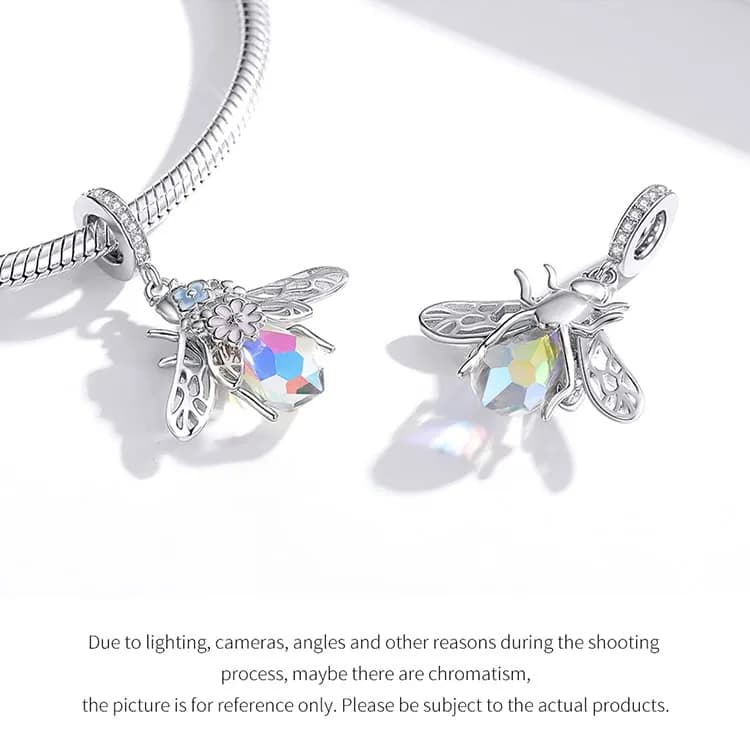 MEETCCY 925 Sterling Silver Bee Charm 28mm (0.92in) | Genuine Antique Finish for Pandora Bracelets thumbnail 13