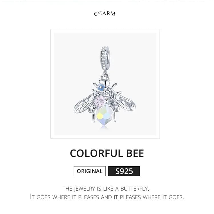 MEETCCY 925 Sterling Silver Bee Charm 28mm (0.92in) | Genuine Antique Finish for Pandora Bracelets thumbnail 2