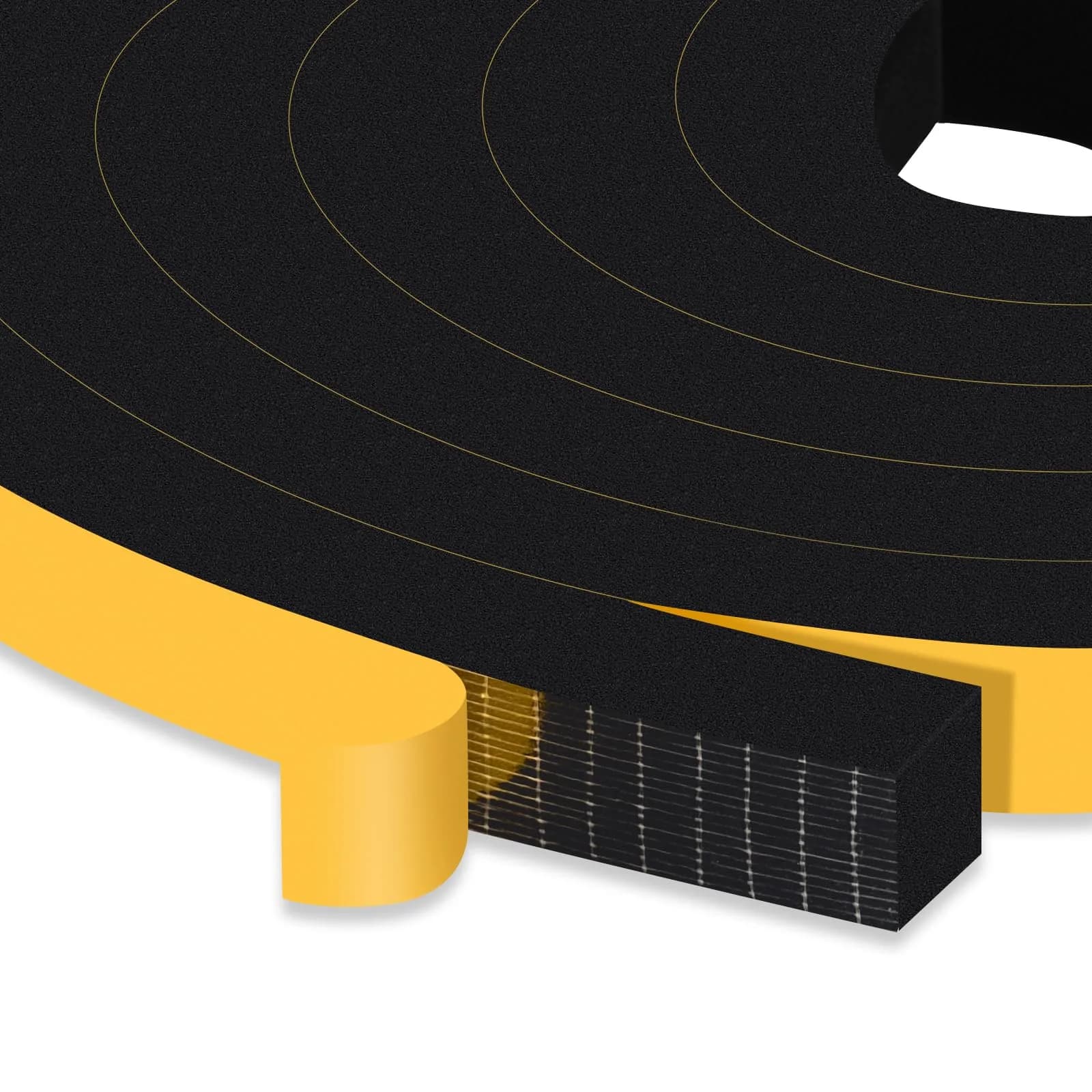 Trisiki High Density Foam Weather Stripping Seal Strip 12.7mm x 6.35mm x 7.9m (1/2 In x 1/4 In x 26Ft) | Energy Saving Door Seal — Black / 1/2 In x 3/8 In x 13Ft