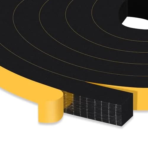 Trisiki Black High Density Weather Stripping 38mm (1.5In) x 20.3cm (8In) x 13Ft Roll | Seals Gaps & Saves Energy thumbnail 1