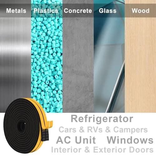 Trisiki Black High Density Weather Stripping 38mm (1.5In) x 20.3cm (8In) x 13Ft Roll | Seals Gaps & Saves Energy thumbnail 7