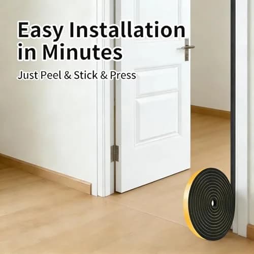 Trisiki High Density Foam Weather Stripping Seal Strip 12.7mm x 6.35mm x 7.9m (1/2 In x 1/4 In x 26Ft) | Energy Saving Door Seal thumbnail 2