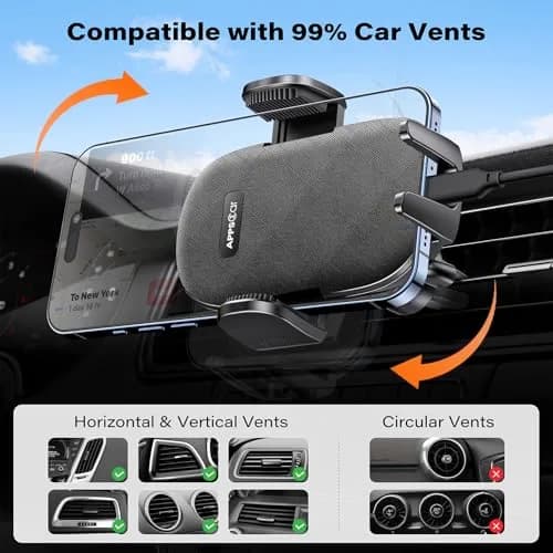APPS2Car Car Phone Holder Mount, Strong Suction Dashboard & Windshield, Fits 4-7 Inch Phones, 360° Rotation, One-Touch Release, Ideal for Delivery & Uber thumbnail 5