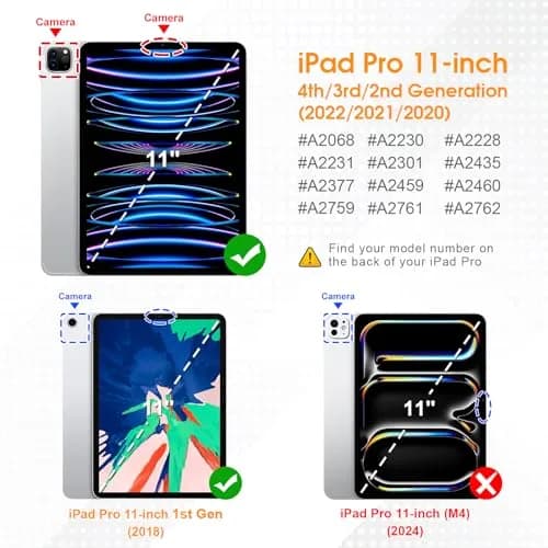 FINTIE Rotating Case for iPad Pro 11-inch (4th/3rd/2nd/1st Gen) | 11 inch, Polycarbonate & Faux Leather, Auto Wake/Sleep thumbnail 2