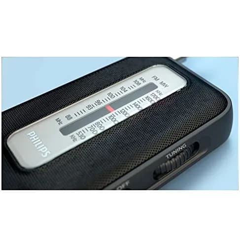 PHILIPS TAR1506 Portable AM FM Radio, Battery Operated, Tuning Light, Excellent Reception Black (15.62 cm x 8.5 cm x 3.73 cm) thumbnail 10
