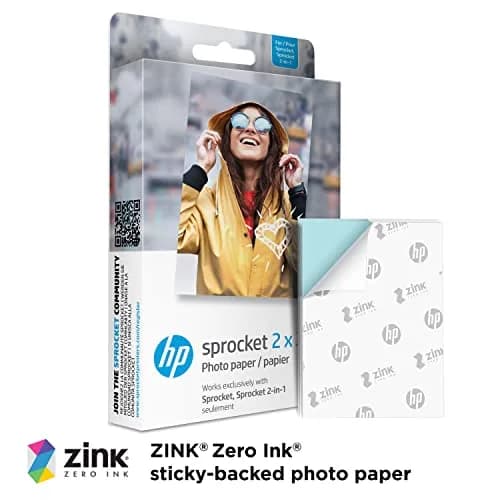 HP 2x3 Premium Zink Photo Paper (50 Pack) with Album, Case & Stickers | Fade-Resistant, Acid-Free Paper for Students thumbnail 2