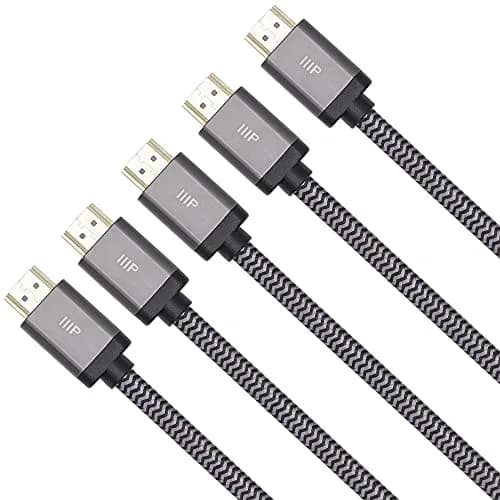 Monoprice 8K Certified Braided Ultra High Speed HDMI 2.1 Cable 0.91m (3 ft) | Supports 8K@60Hz, 48Gbps, eARC, Dynamic HDR thumbnail 2