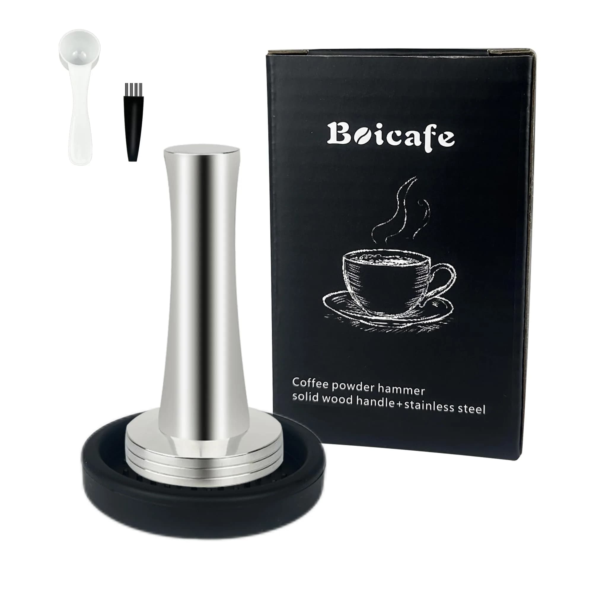 Boicafe Coffee Tamper 40mm 41mm | Stainless Steel Espresso Tamper with Mat & Accessories - main product image