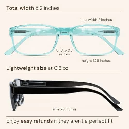 Gaoye 2.75x Magnification Blue Light Blocking Reading Glasses 5-Pack | Classic Style with Spring Hinges thumbnail 8