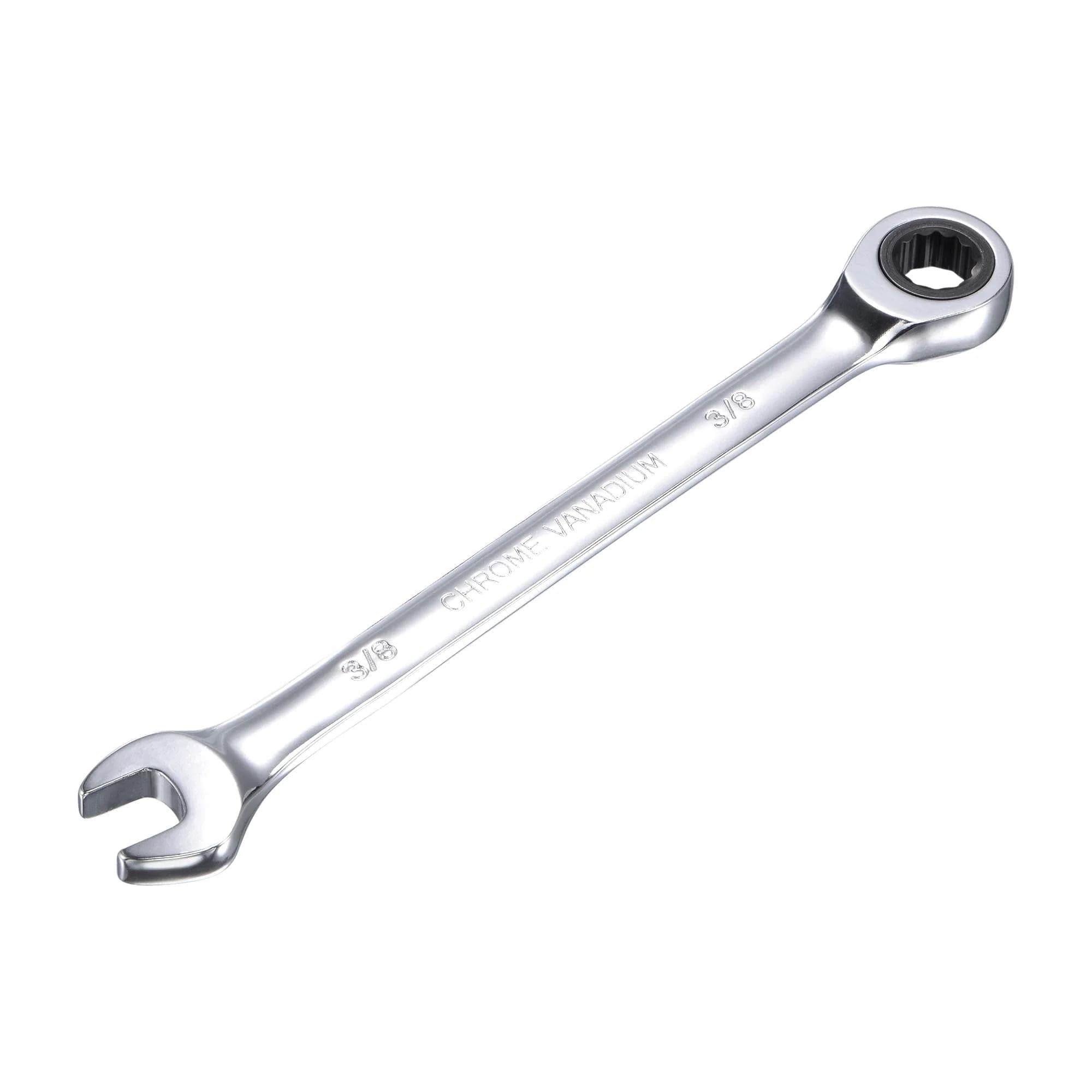 uxcell 3/8 Inch Ratcheting Combination Wrench 12 Point | Durable Chrome Vanadium Alloy
