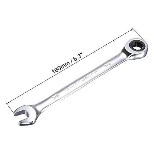 uxcell 3/8 Inch Ratcheting Combination Wrench 12 Point | Durable Chrome Vanadium Alloy thumbnail 2