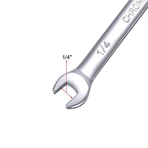 uxcell 1/4 Inch Ratcheting Combination Wrench SAE 72 Teeth 12 Point | Durable Chrome Vanadium Steel, Narrow Space 5° Ratchet thumbnail 4