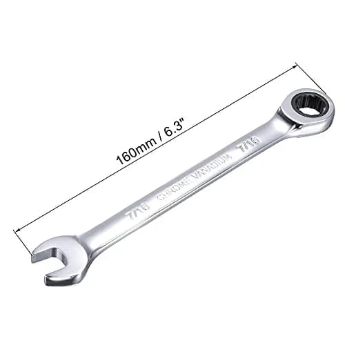 uxcell 7/16 Inch Ratcheting Combination Wrench SAE 72 Teeth 12 Point Ratchet Box Ended Spanner Tools, Cr-V | Durable, Precise & Rust-Resistant thumbnail 2