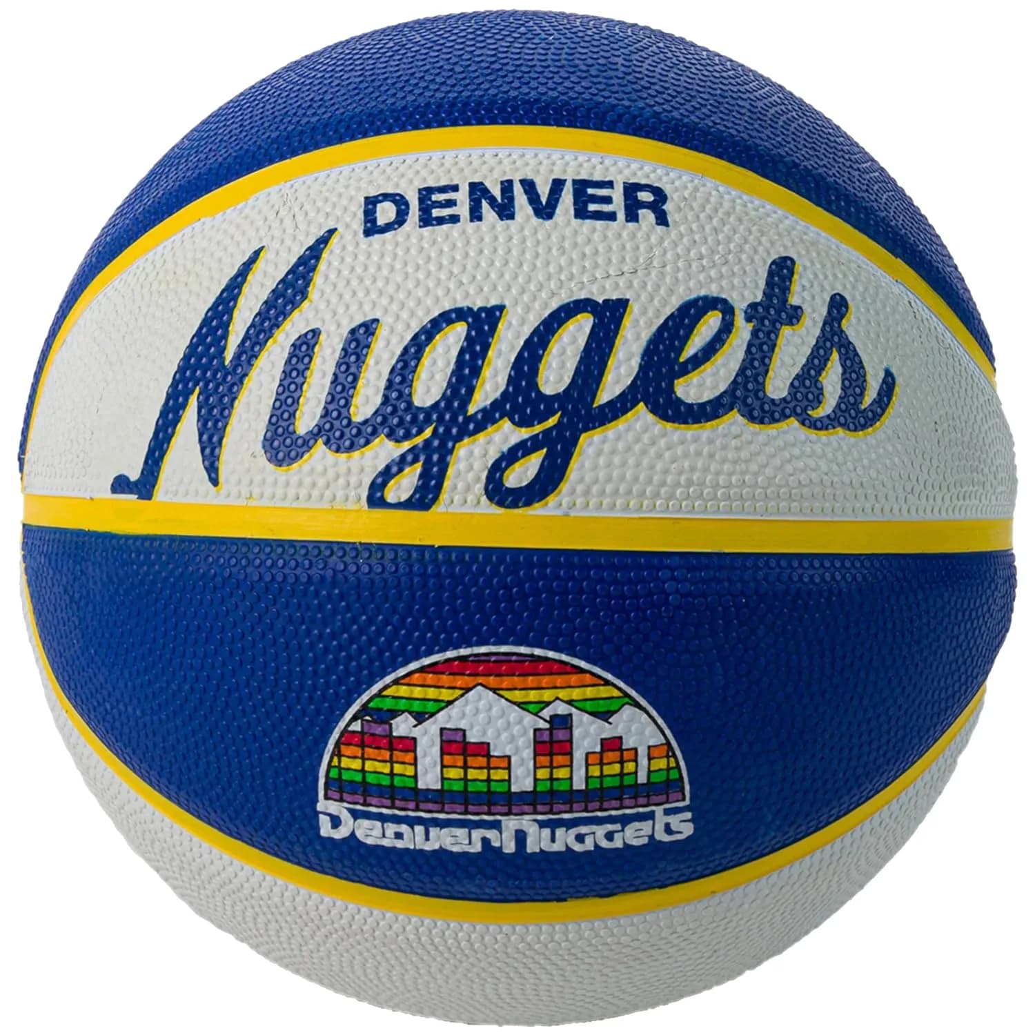 WILSON Mini NBA Team Retro Basketball - Denver Nuggets | Outdoor Grip & Nostalgic Design