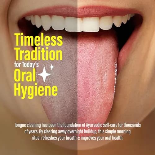 GuruNanda Stainless Steel Tongue Scraper (Pack of 2) | Fight Bad Breath & Improve Taste thumbnail 3