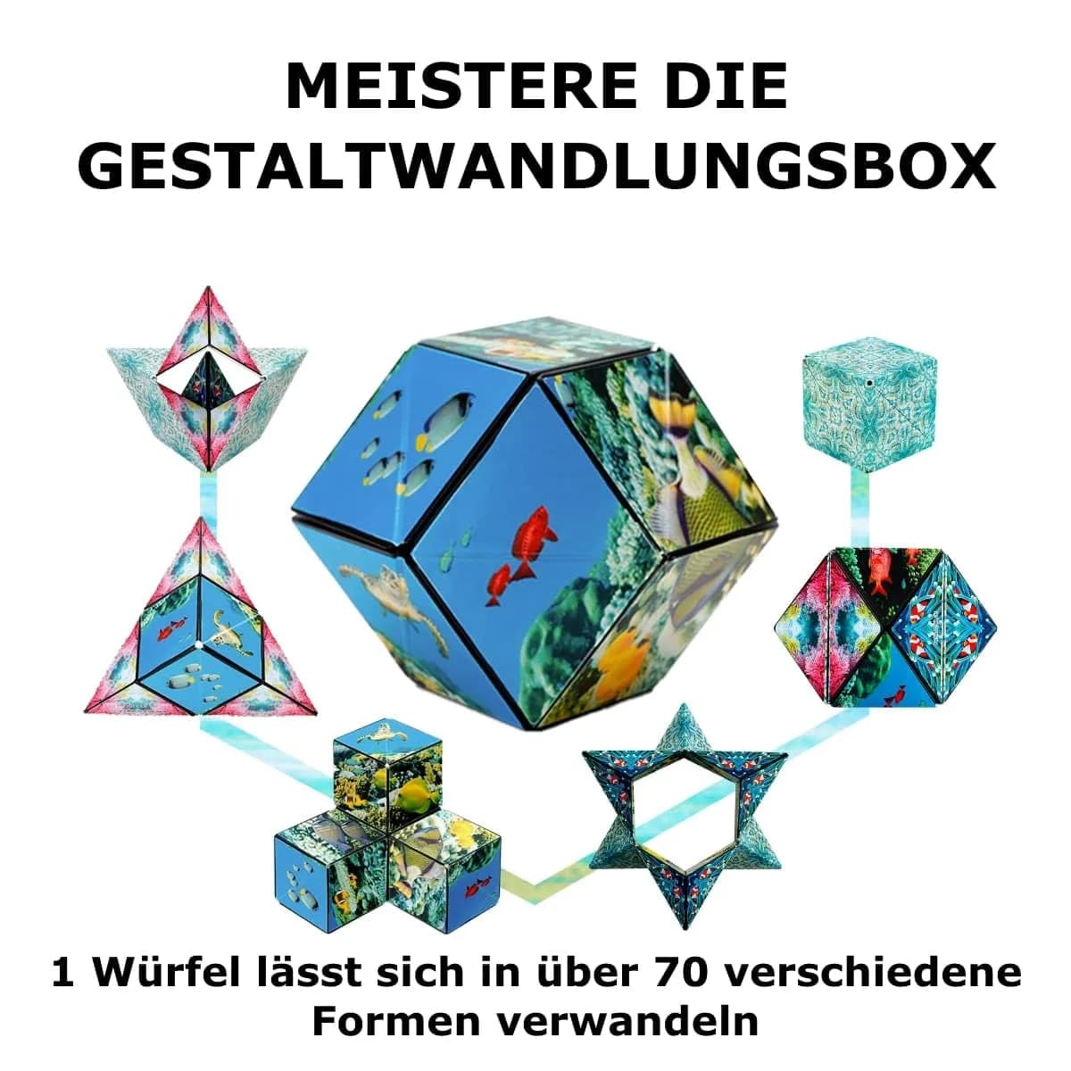 Shashibo Sensory Shape Shifting Cube Dodeca Undersea | Educational Puzzle Toy for Kids & Adults thumbnail 4