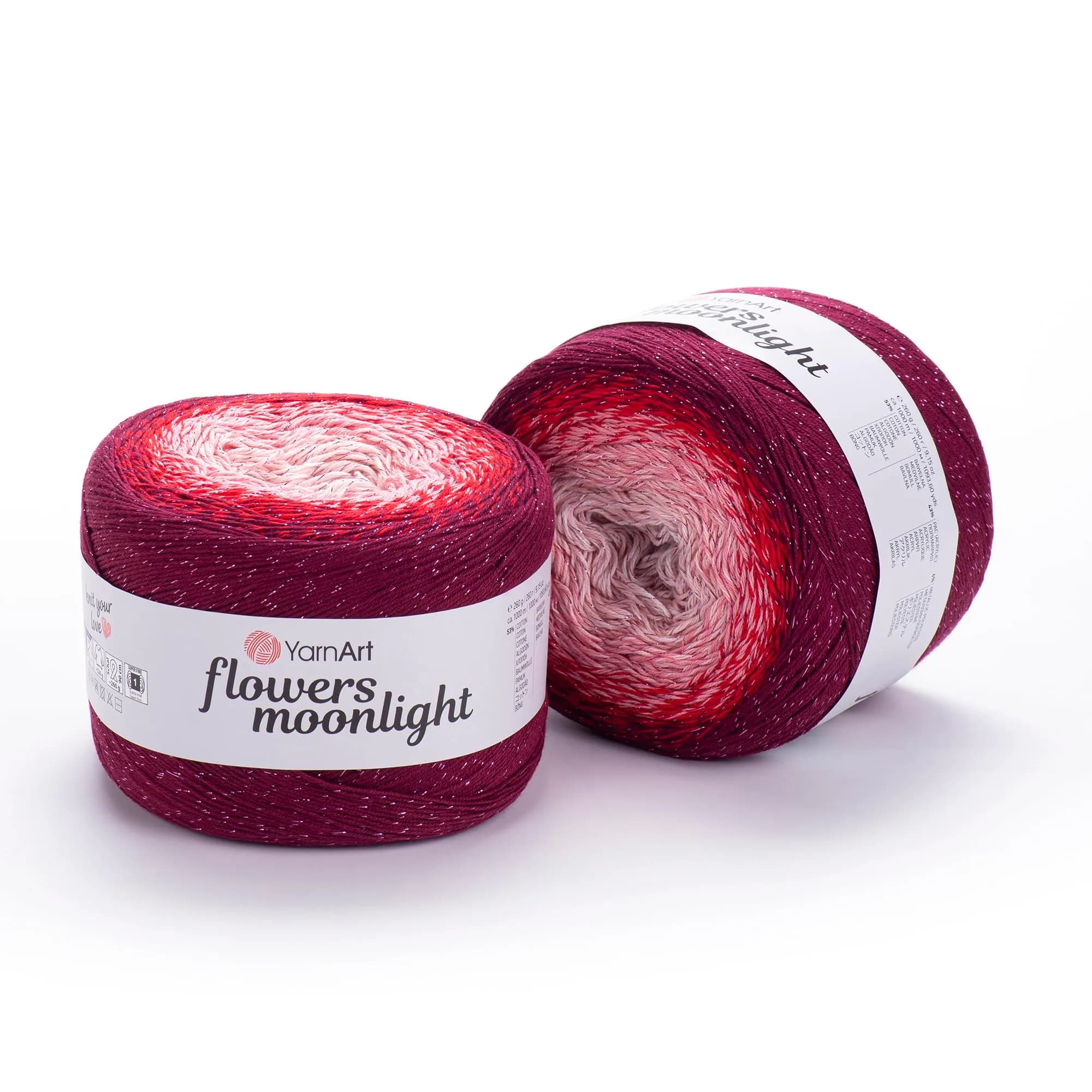 YarnArt Flowers Moonlight Gradient Cotton Acrylic Yarn 250g | Shiny Multicolor Crochet & Knitting — 3269